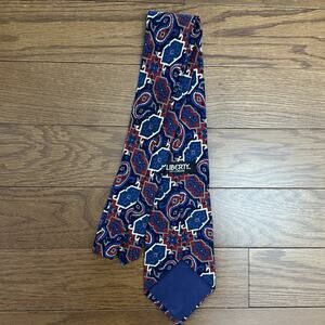 Vintage Classic Liberty of London red white blue medallion 100% Silk Necktie